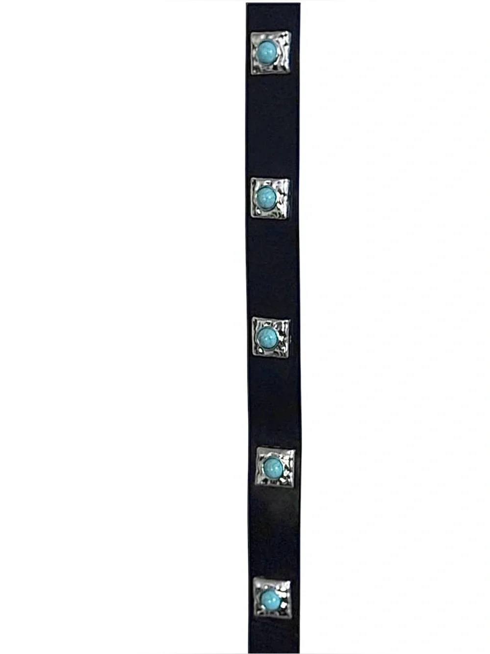 Rachel Zoe Turquoise/Silver Studded Concho Western Faux Leather Belt Sz L/XL NEW